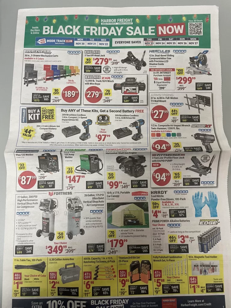 Harbor Freight 2023 Black Friday Sale Ad Page 1