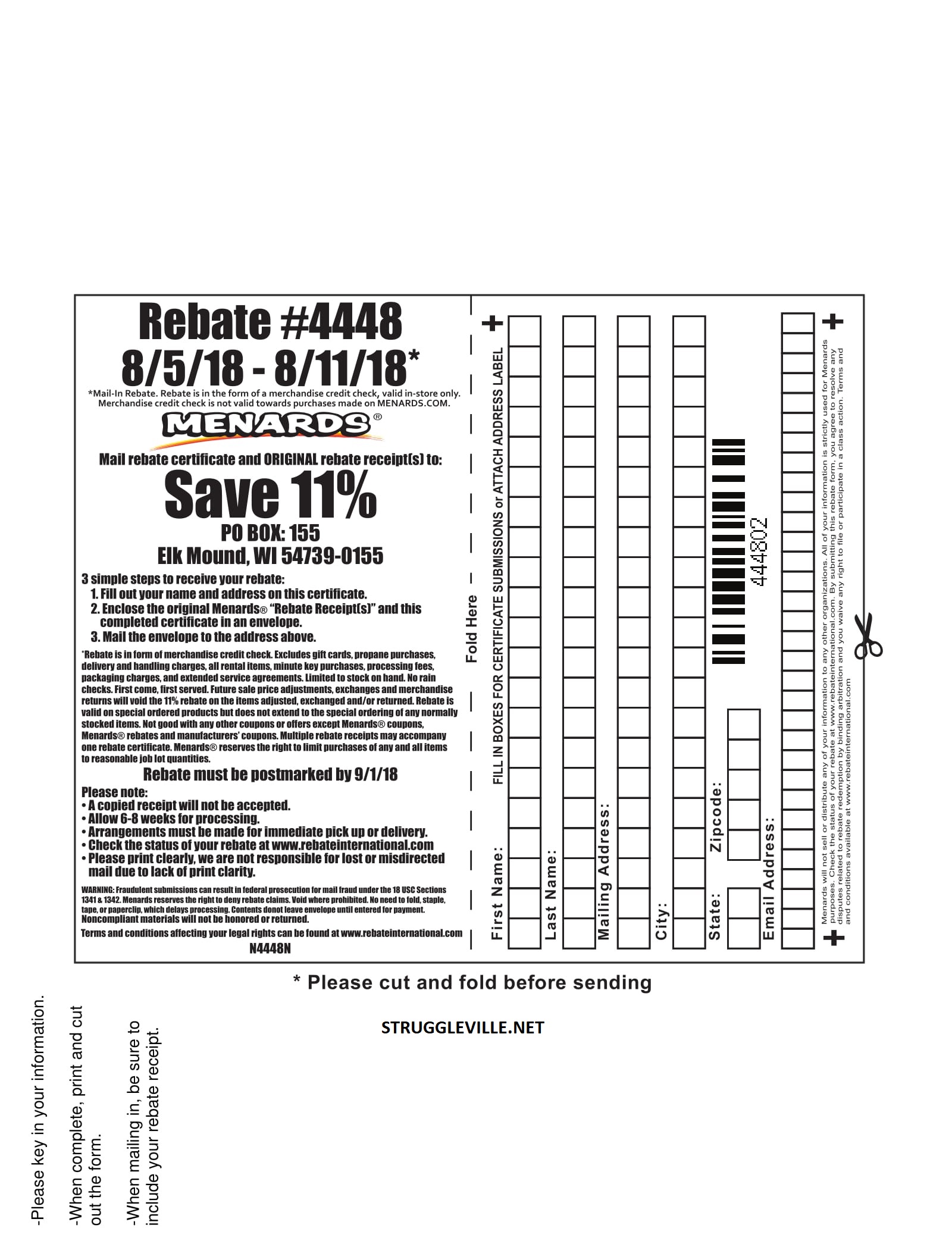 Menards Printable Rebate Forms