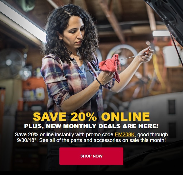 Advance Auto Parts 20 Off Online Orders! (Expires 9/30/18)