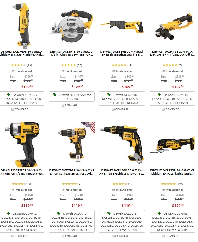 Acme Tools FREE DeWalt 20V MAX 3.0Ah Battery w/ Select Bare Tool