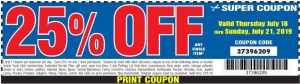 Harbor Freight 25 Percent Off Coupon