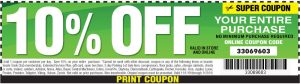 10 percent off entire purchase at Harbor Freight coupon.