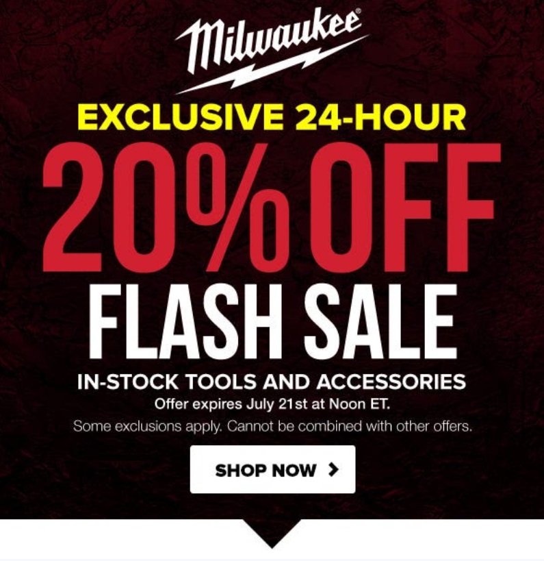 ToolNut Milwaukee flash sale