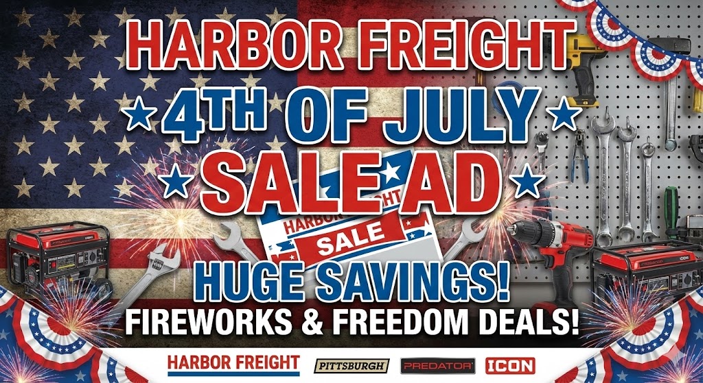 Harbor Freight 4th of July Sale Banner