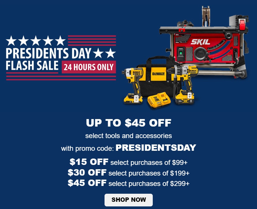 Acme Tools Presidents Day Sale