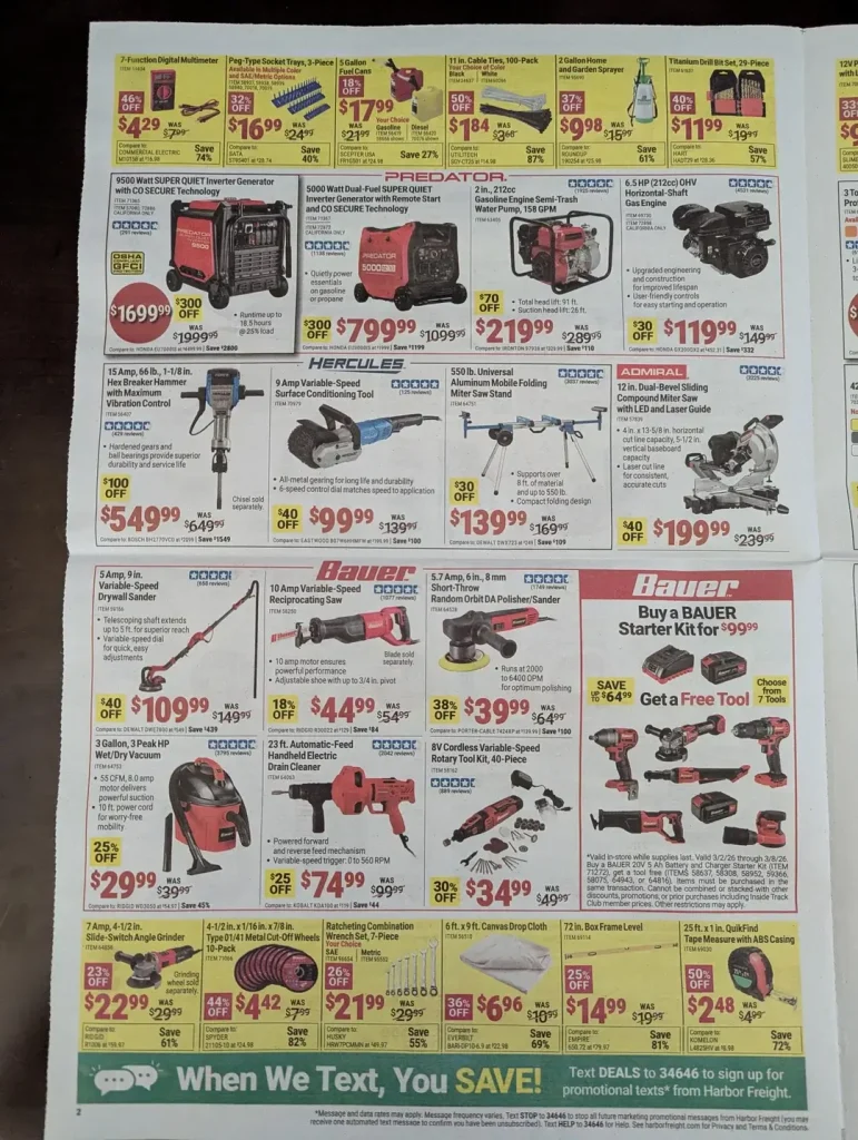 Harbor Freight March 2026 Parking Lot Sale Ad