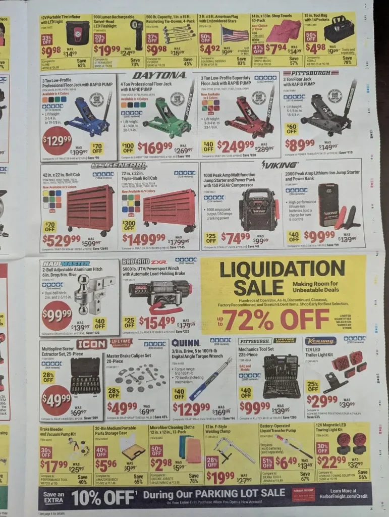 Harbor Freight March 2026 Parking Lot Sale Ad