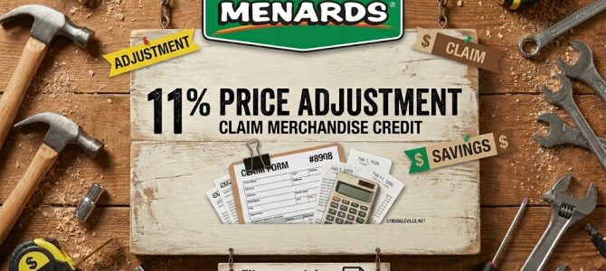 Menards 11% Price Adjustment Rebate Form (Printable PDF)