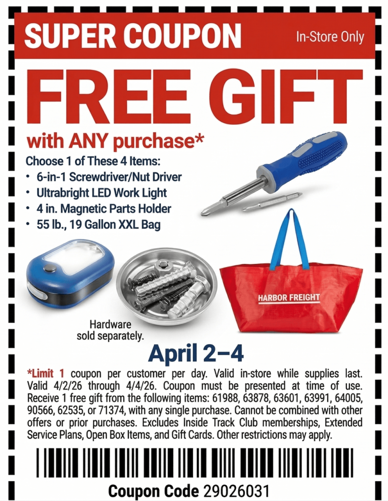 Harbor Freight Free Item Coupon