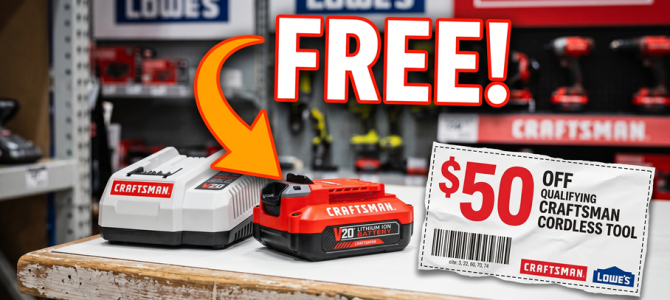 Free CRAFTSMAN Battery & Charger + $50 Coupon — Lowe’s Trade-In Event Locations (May–July 2026)